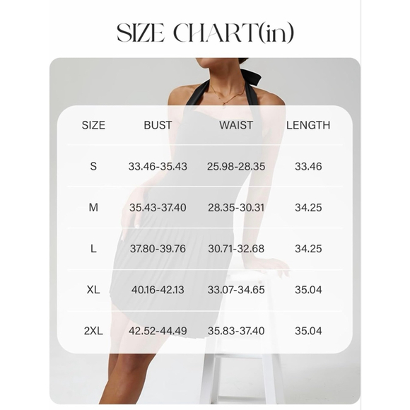 NEW black Cocktail Pleated Halter Mini Dress M - Picture 5 of 7